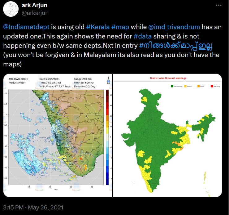 India Meteorological Department showing wrong map