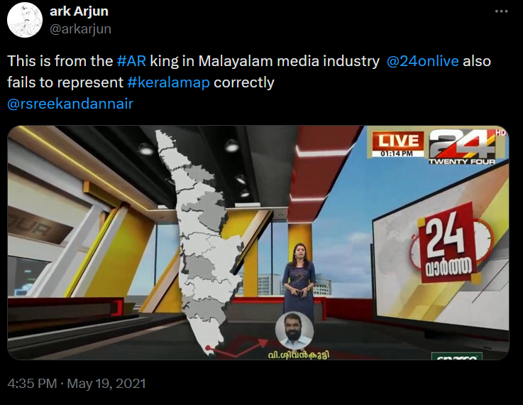 24 News Channel showing wrong map