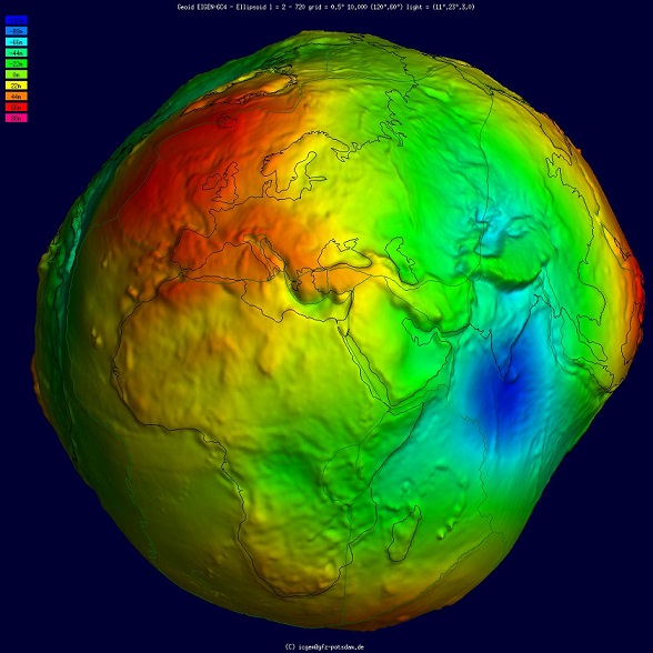 Earth’s geoid undulation visualised