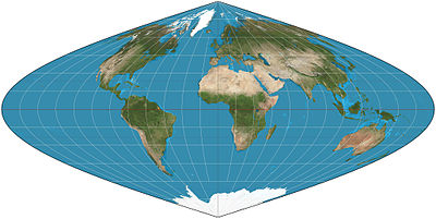 world in Sinusoidal projection